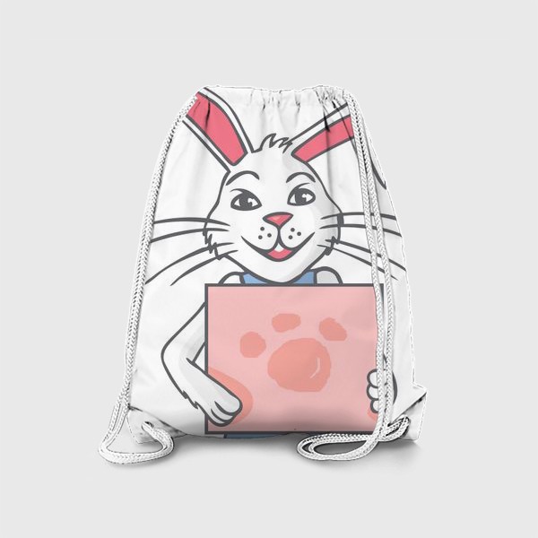 Рюкзак «белый кролик иллюстрация»