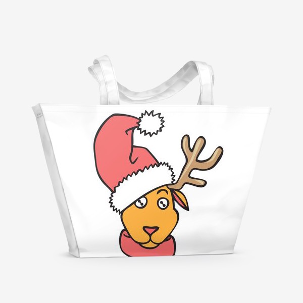Пляжная сумка «северный олень в рождество»