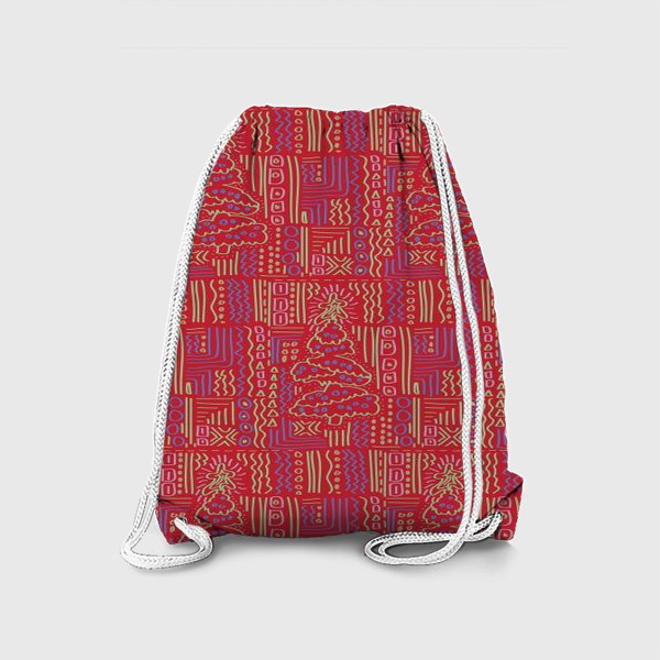 Рюкзак «новогодний красный принт»