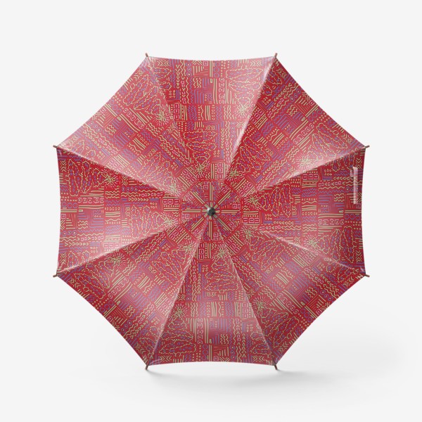 Зонт «новогодний красный принт»