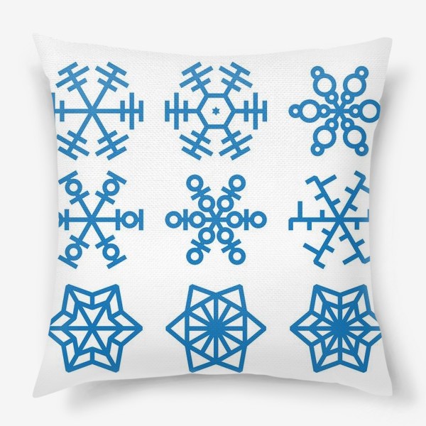 Подушка «голубые снежинки»