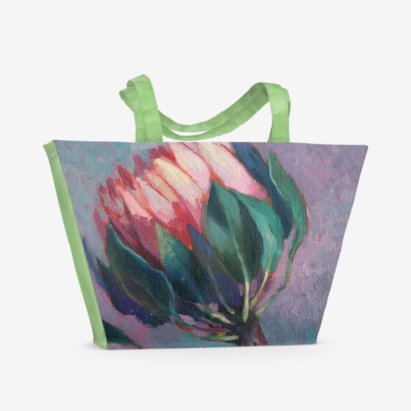Пляжная сумка «Протея розовая»