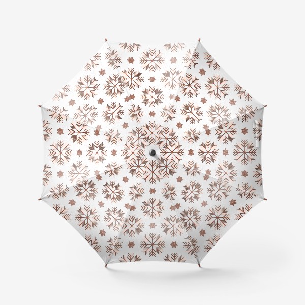 Зонт «Паттерн с золотыми снежинками»