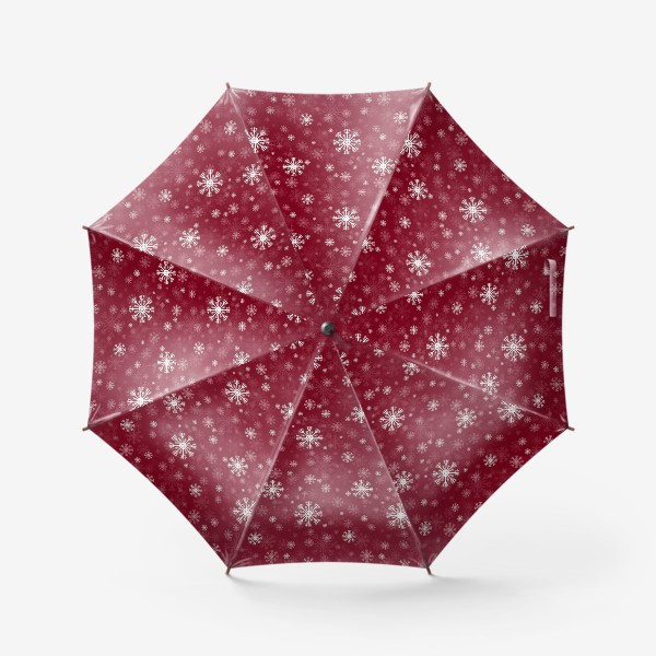 Зонт «Снежинки(красный фон)»
