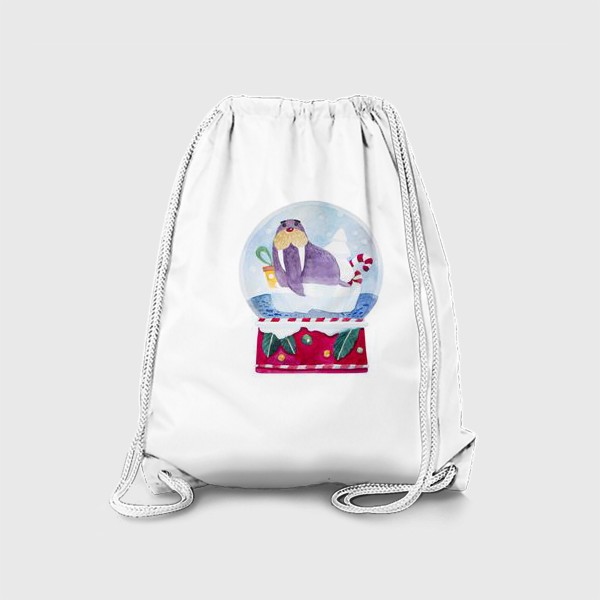 Рюкзак «Морж в снежном шаре»