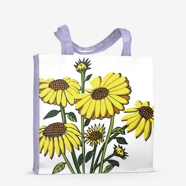 Сумка-шоппер «подсолнухи желтые цветы в вазе»