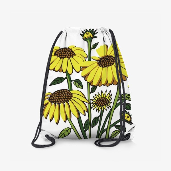 Рюкзак «подсолнухи желтые цветы в вазе»