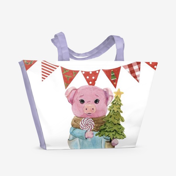 Пляжная сумка «Свинка .Символ 2019 года. »