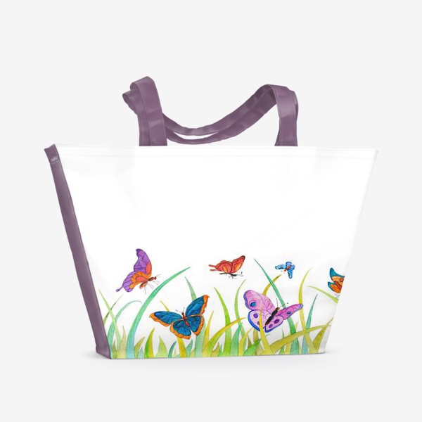 Пляжная сумка «Бабочки в траве»