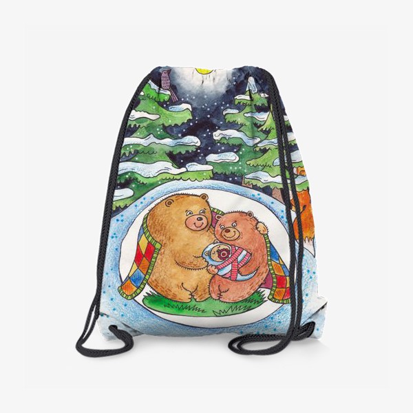 Рюкзак «Семья медведей. Мишки зимуют в лесу»