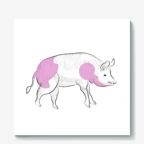 Холст «pink pig»