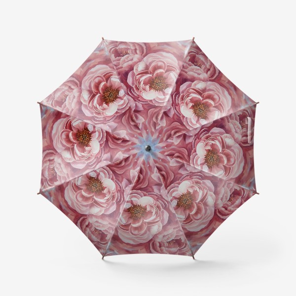 Зонт «Вихрь розовых пионов.»