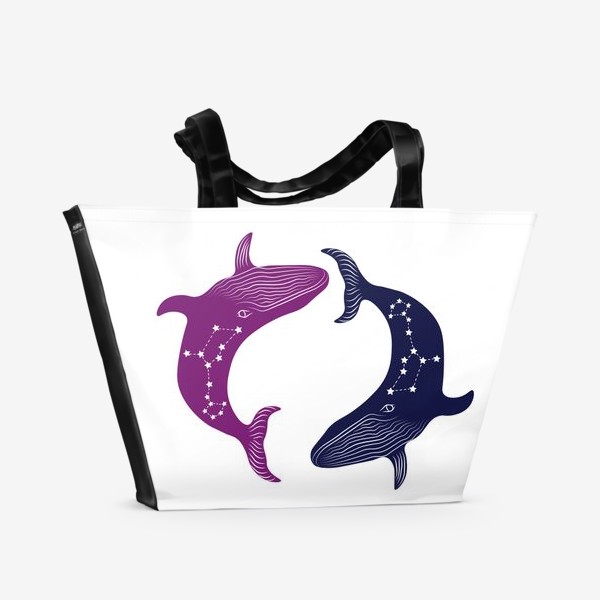 Пляжная сумка «ying yang whales»