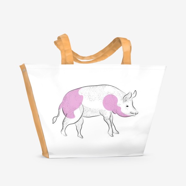 Пляжная сумка «pink pig»