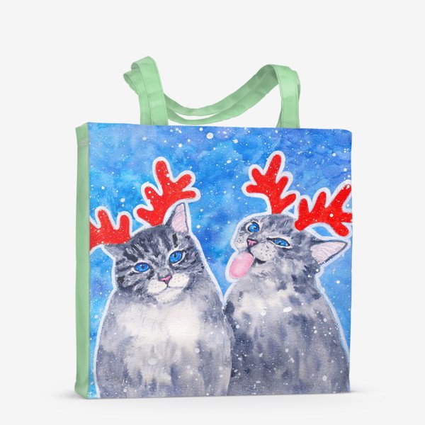 Сумка-шоппер «Новогодние котики»