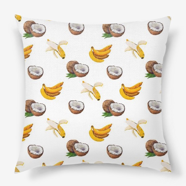 Подушка «Бананово-кокосовый паттерн.»
