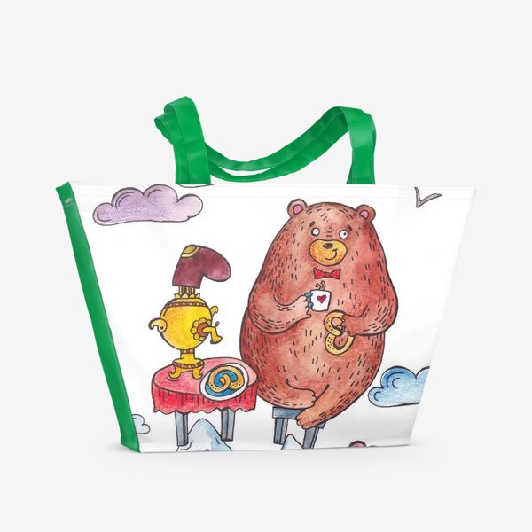 Пляжная сумка «Медведь в горах»
