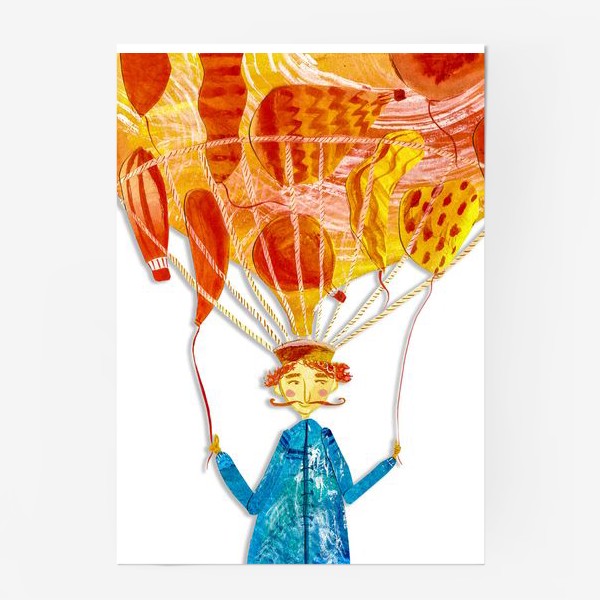 Постер &laquo;Волшебник и воздушные шары(волшебная серия)&raquo;