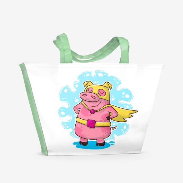 Пляжная сумка «The Pig is Superhero»