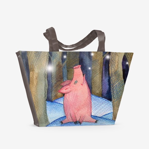 Пляжная сумка «свинка в лесу»