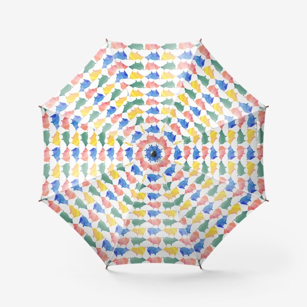 Зонт &laquo;Цветные хрюшки. Паттерн со свиньями&raquo;