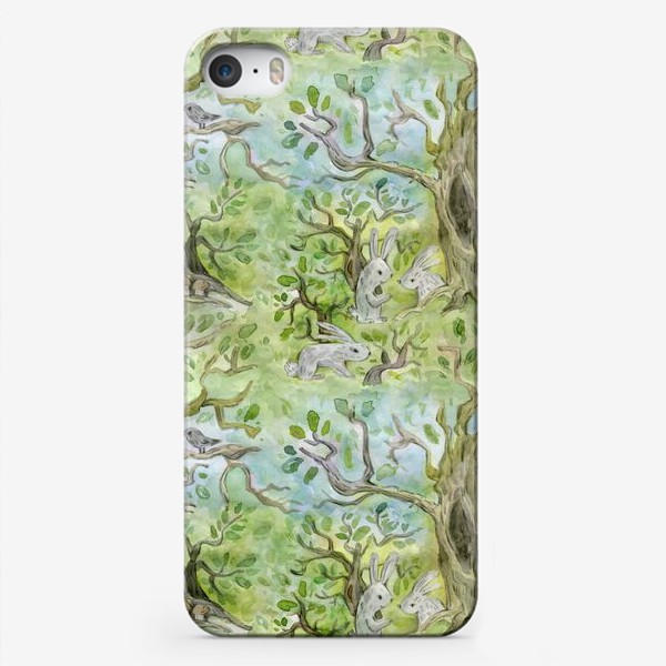 Чехол iPhone «Лес. Зайцы в лесу»