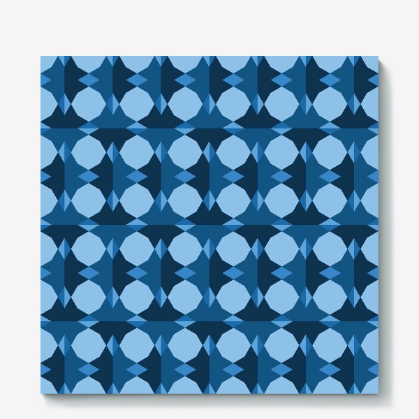 Холст «орнамент синий граненые круги»