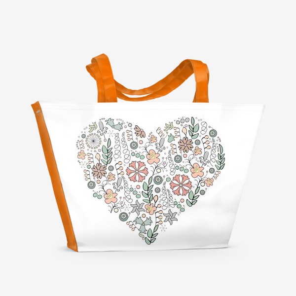 Пляжная сумка &laquo;Сердце из цветов&raquo;