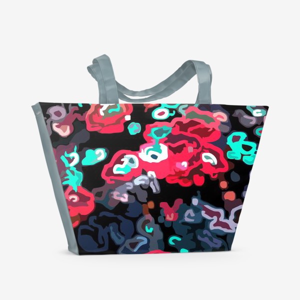 Пляжная сумка &laquo;Цветы абстракция &raquo;