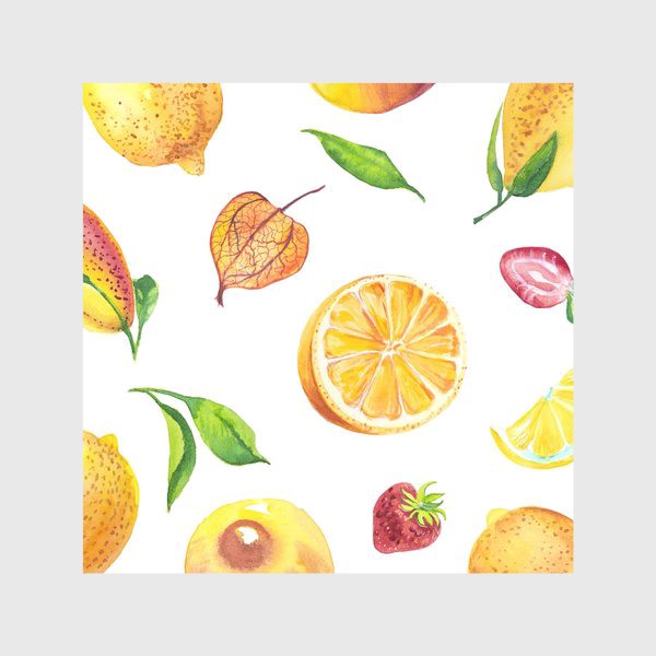 Скатерть «Узор с акварельными фруктами»