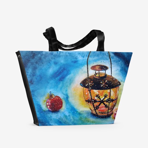 Пляжная сумка &laquo;Рождественский фонарик со снежинкой&raquo;
