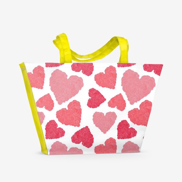Пляжная сумка «Сердечки. День Святого Валентина.»
