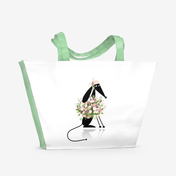 Пляжная сумка «Dog floral»