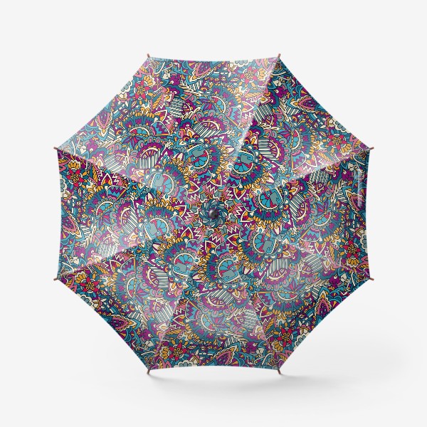 Зонт &laquo;Абстрактный фантастический бесшовный паттерн с растительными мотивами и яркой геометрией&raquo;