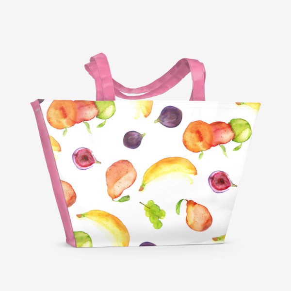 Пляжная сумка «Акварельный фруктовый паттерн»