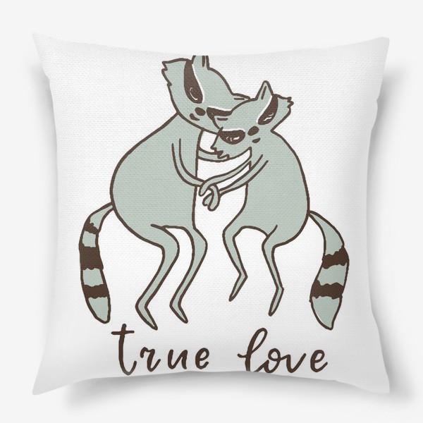 Подушка «влюбленные еноты. настоящая любовь»