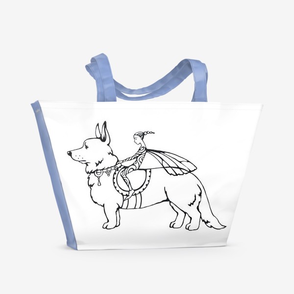Пляжная сумка «корги- собака эльфов»