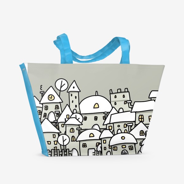 Пляжная сумка «Крыши в снежных шапках»
