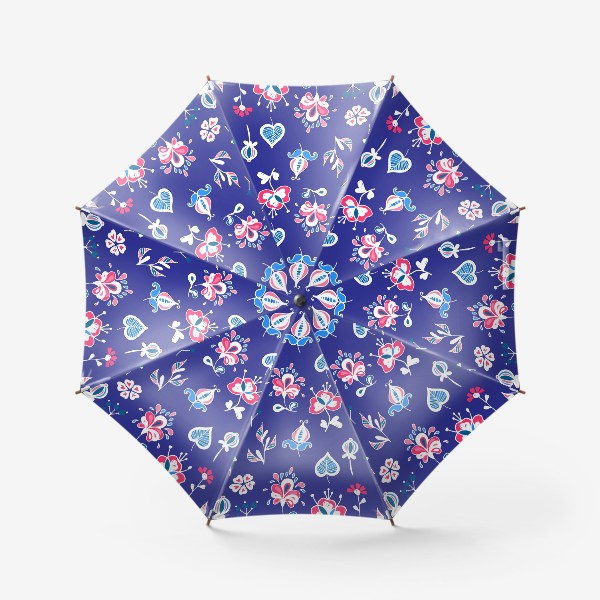 Зонт &laquo;Нежный цветочный паттерн.&raquo;