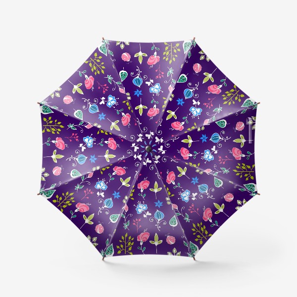 Зонт &laquo;Нежный цветочный паттерн.&raquo;