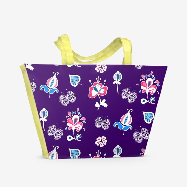 Пляжная сумка «Нежный цветочный паттерн.»