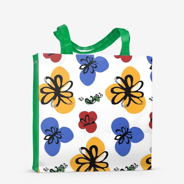 Сумка-шоппер «Цветы и бабочки»