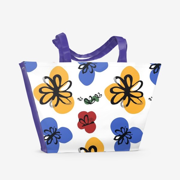 Пляжная сумка &laquo;Цветы и бабочки&raquo;