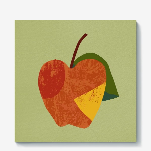 Холст «Текстурное простое яблоко.»
