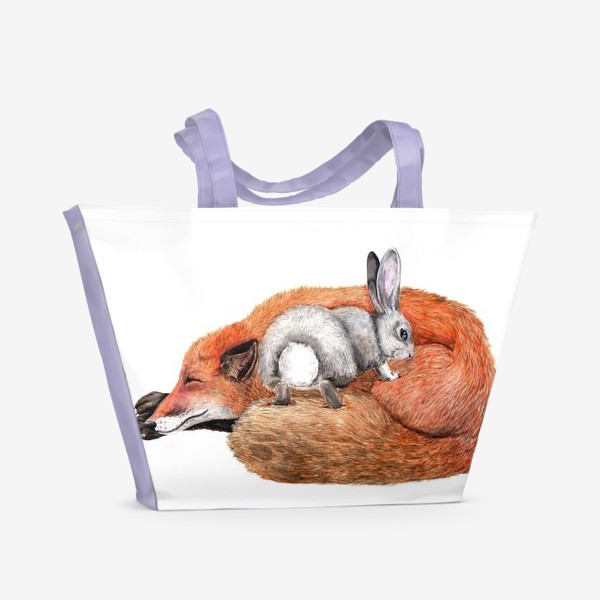 Пляжная сумка «Заяц и лиса»