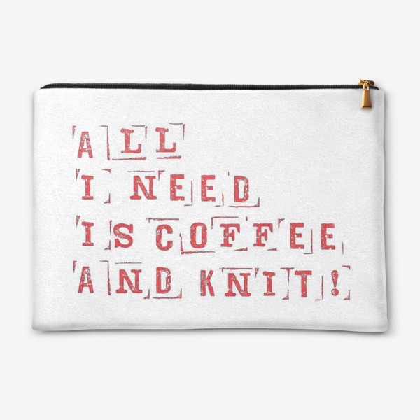 Косметичка «All I need is coffee and knit (red)»