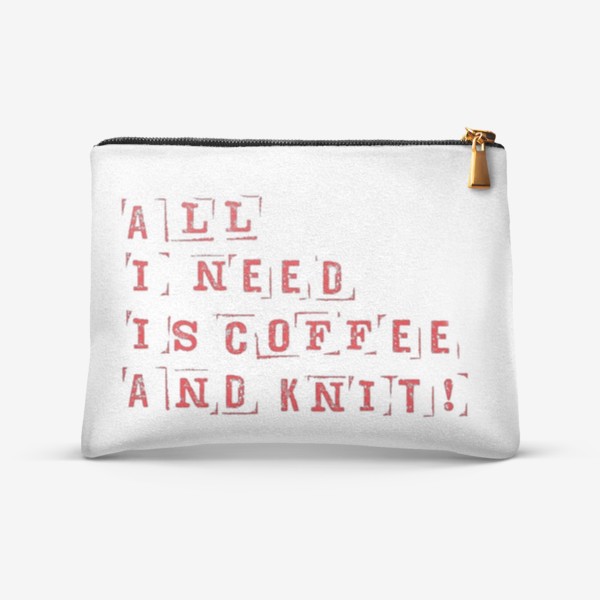 Косметичка «All I need is coffee and knit (red)»