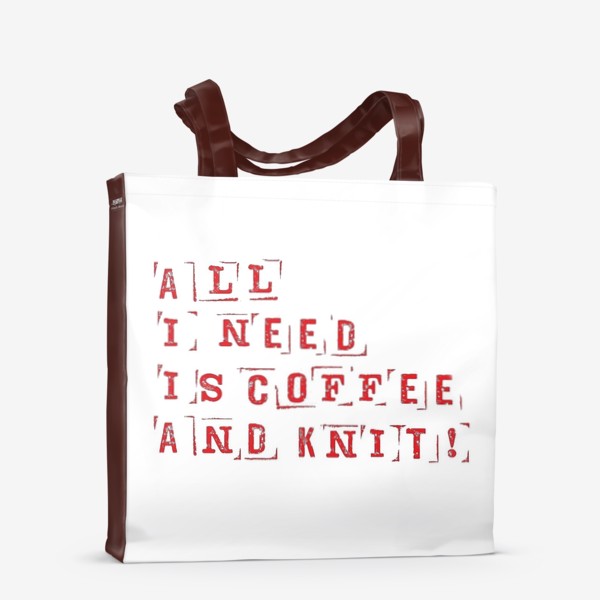 Сумка-шоппер «All I need is coffee and knit (red)»
