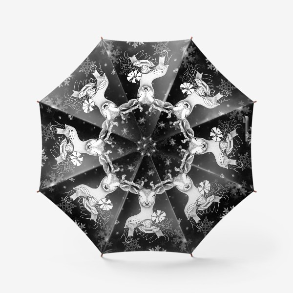 Зонт «Снежная Дама - олень »