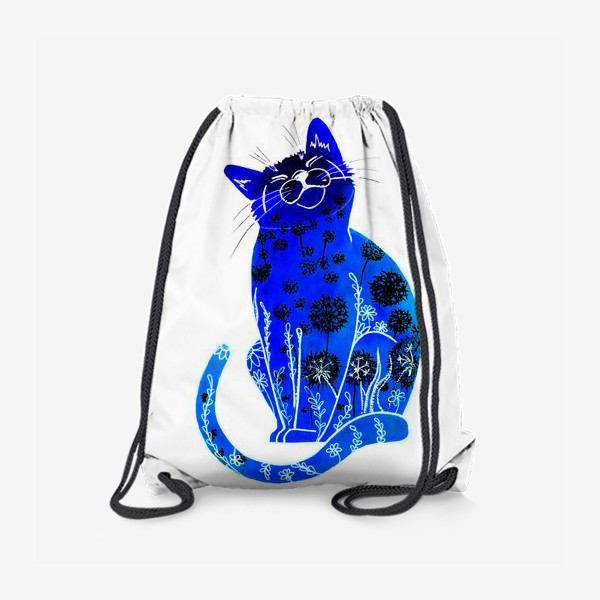 Рюкзак «Синий кот (белый фон)»